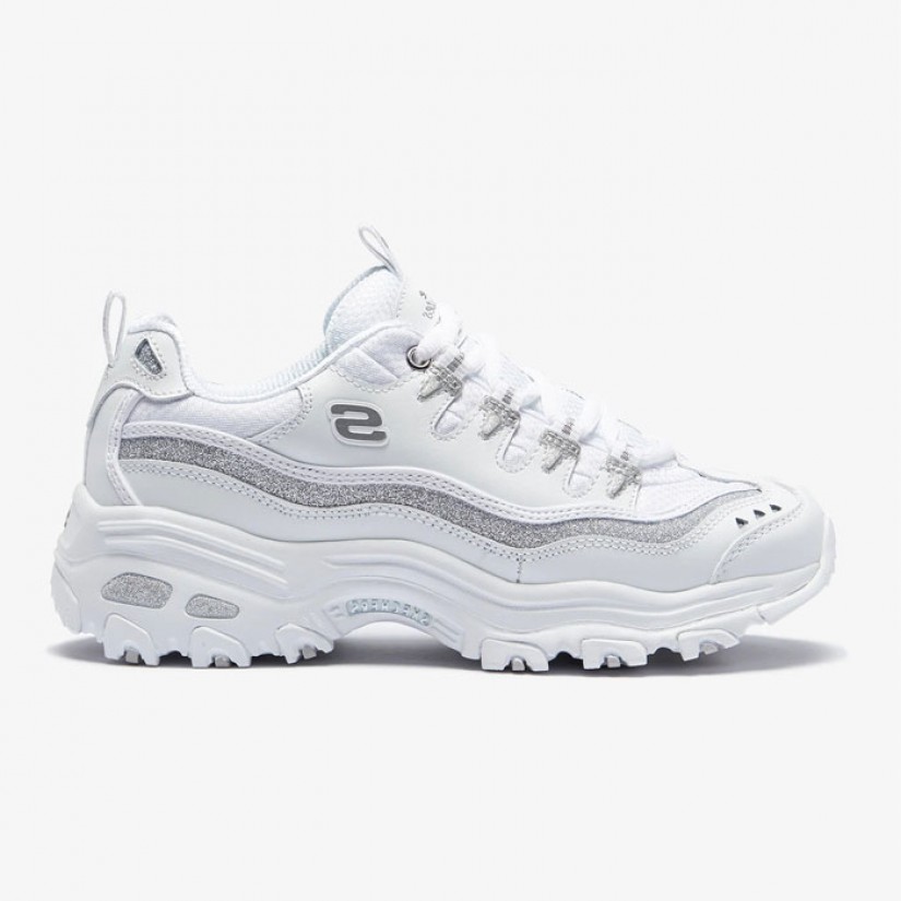 Skechers D’lites White Silver Skechers D’lites White Silver