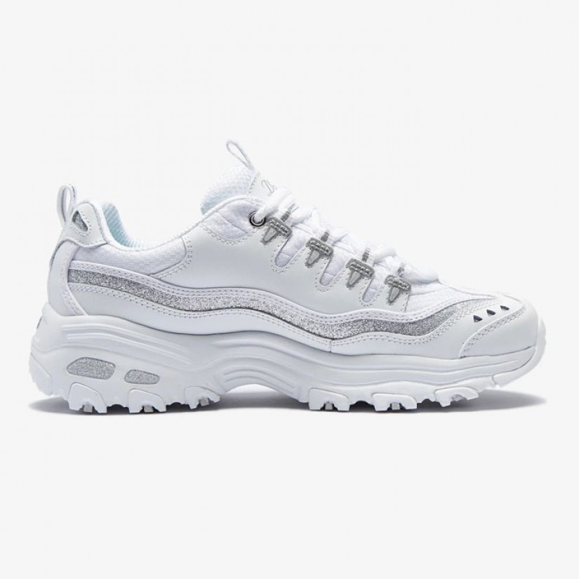 Skechers D’lites White Silver Skechers D’lites White Silver