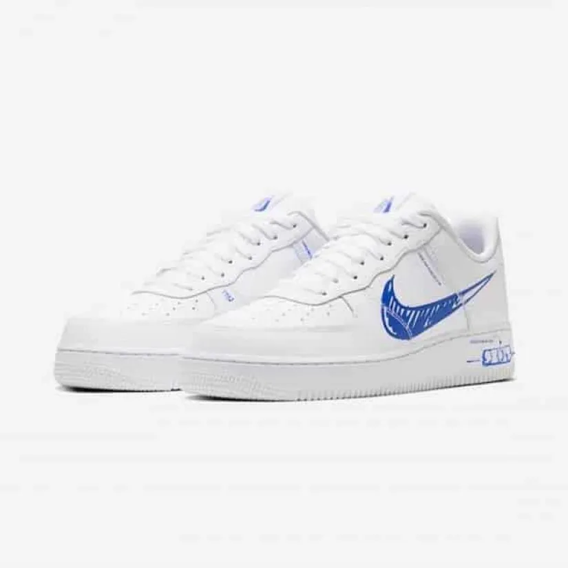 Nike Air Force 1 Low Sketch White Blue Nike Air Force 1 Low Sketch White Blue